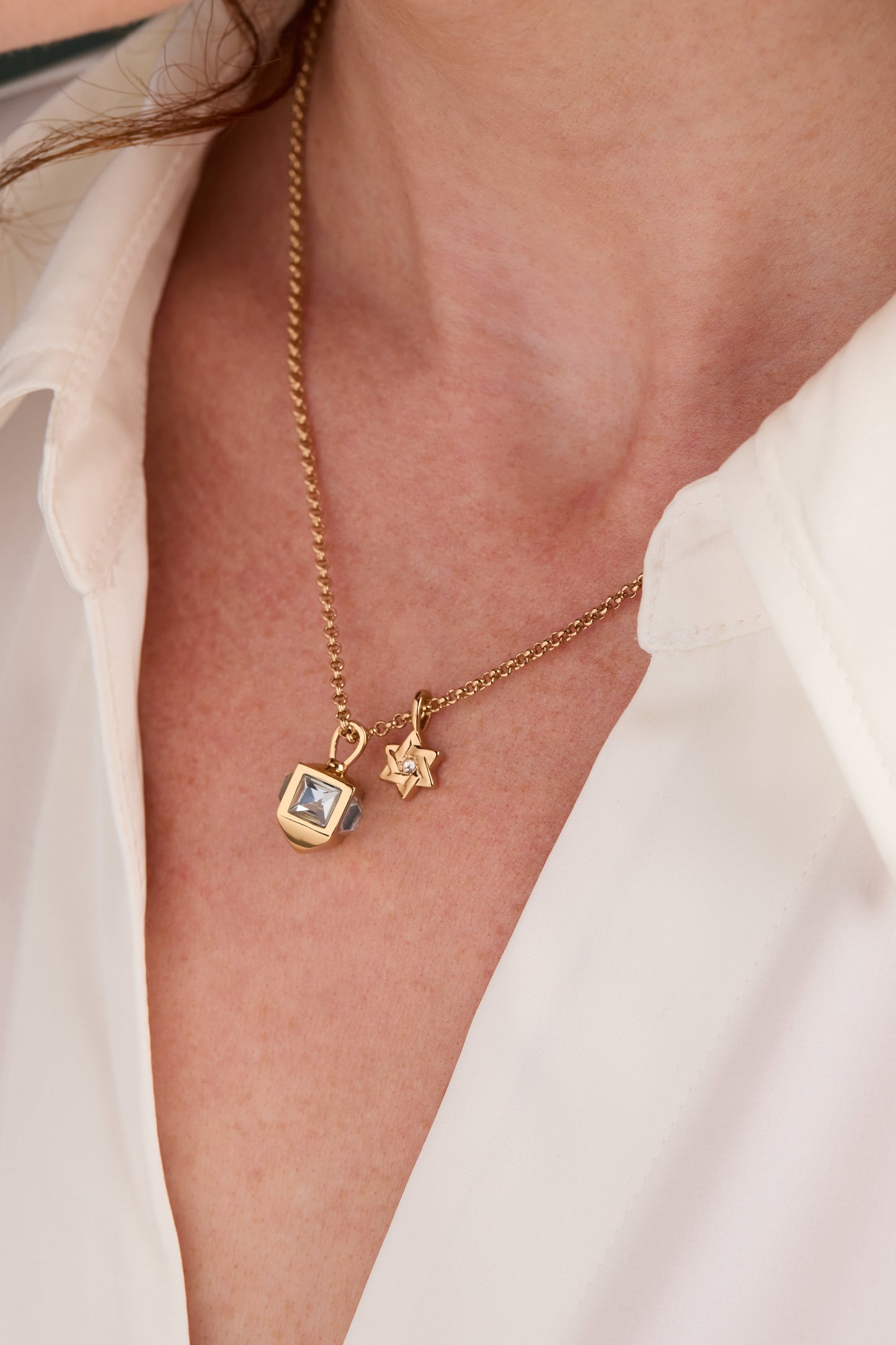 Hanukkah Star of David and Dreidel Pendant Necklace ALEX AND ANI