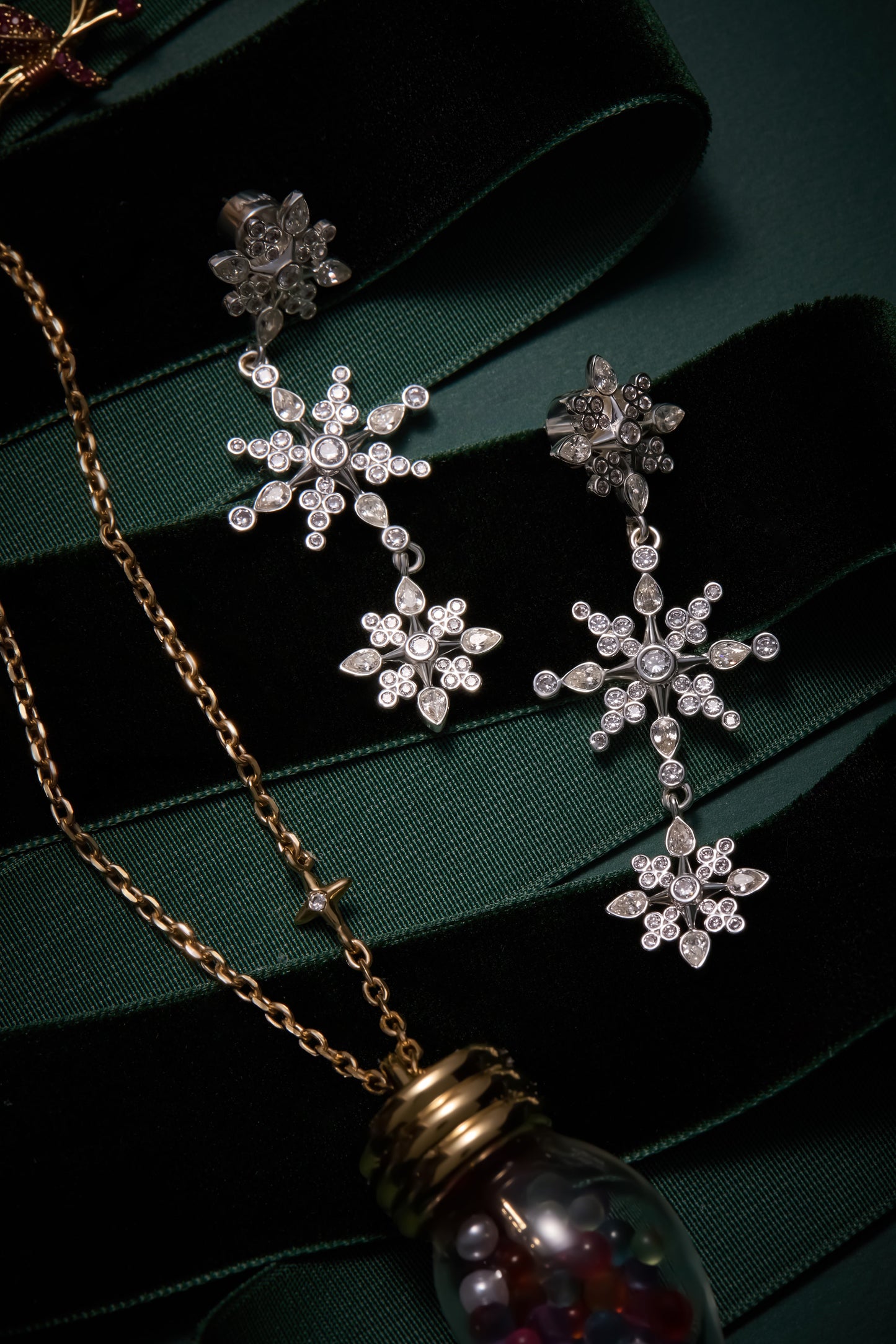 Crystal Snowflake Linear Earrings ALEX AND ANI