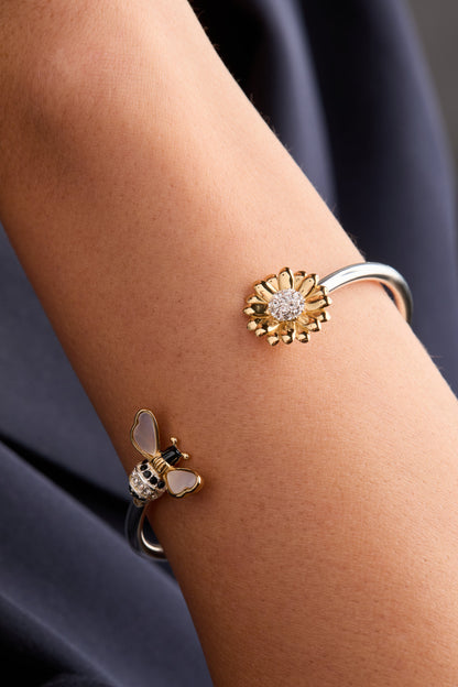 Sunflower & Bee Flex Cuff ALEX AND ANI