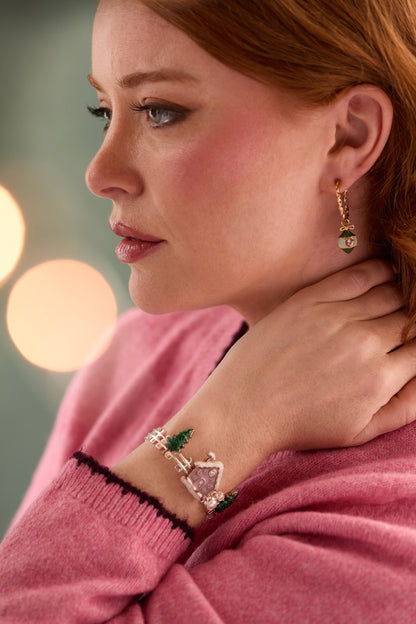 Crystal Bow & Ornament Twisted Hoop Earrings ALEX AND ANI