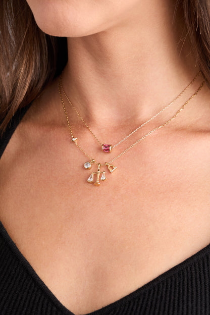 Libra Zodiac Charm Cluster Necklace ALEX AND ANI