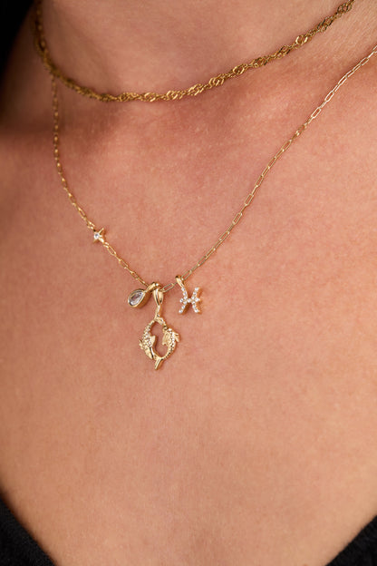 Pisces Zodiac Charm Cluster Necklace ALEX AND ANI