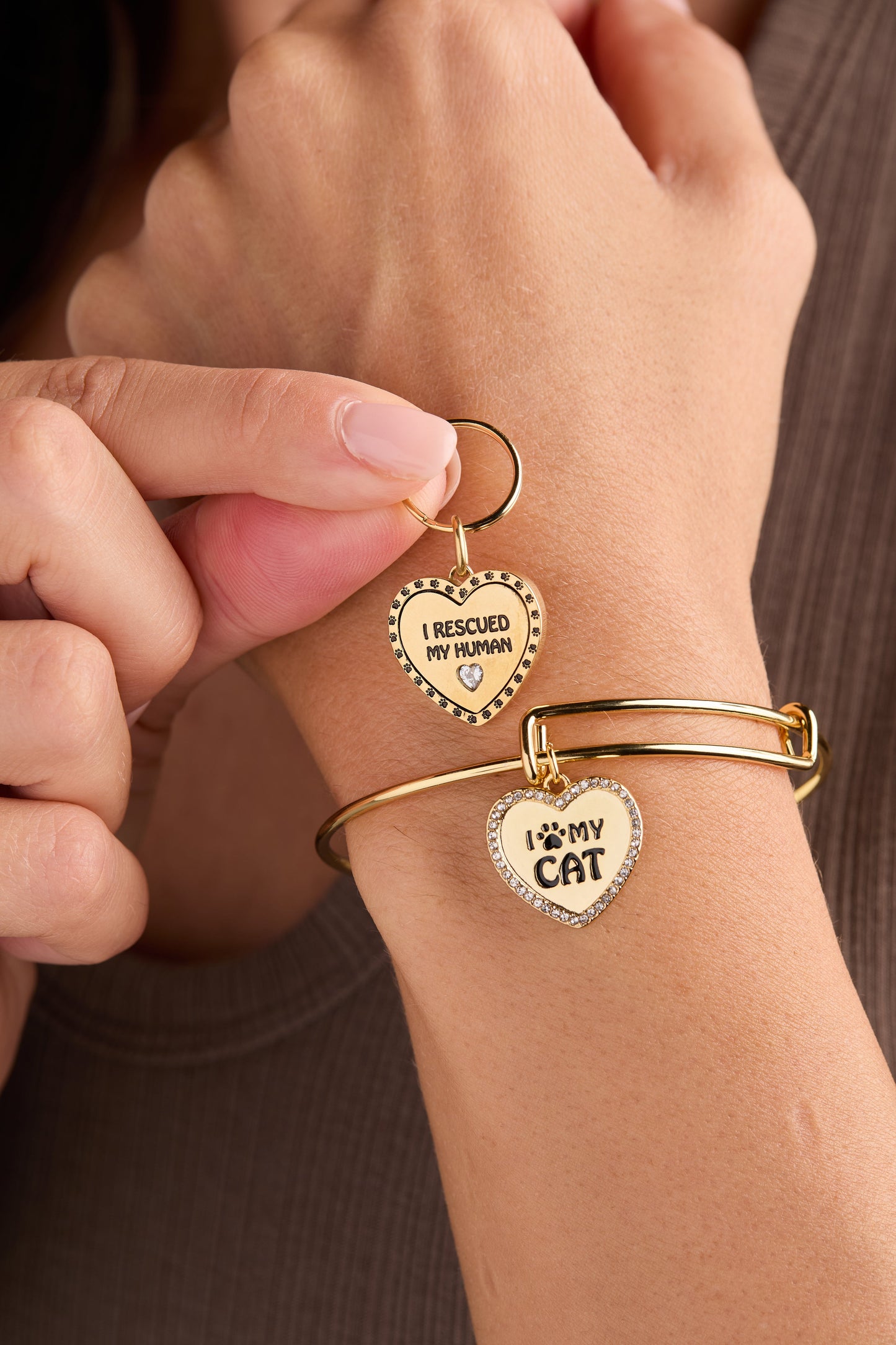 'I Love My Cat' Bangle & Pet Collar Charm Set of 2 ALEX AND ANI