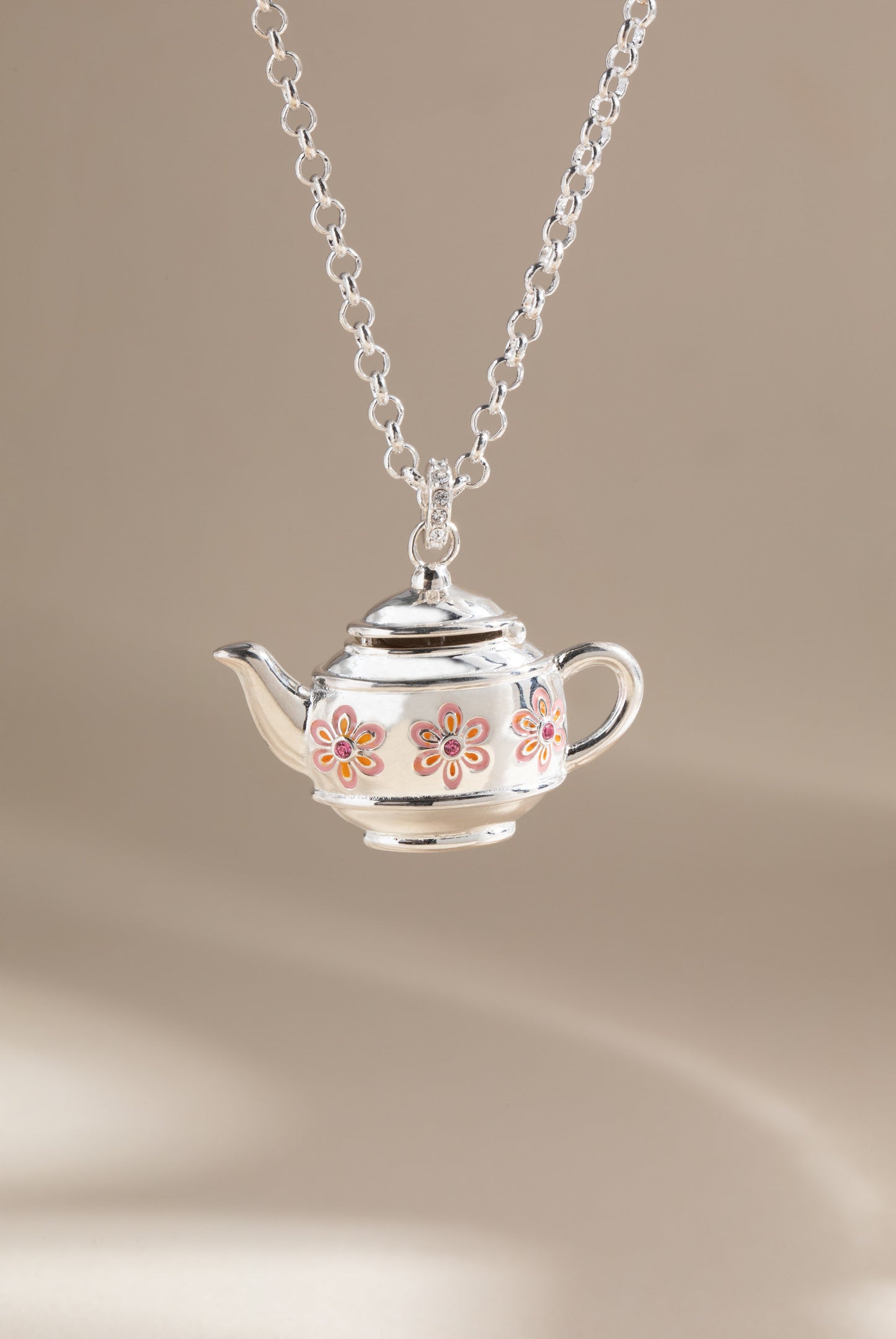 Floral Teapot Locket Pendant Necklace ALEX AND ANI