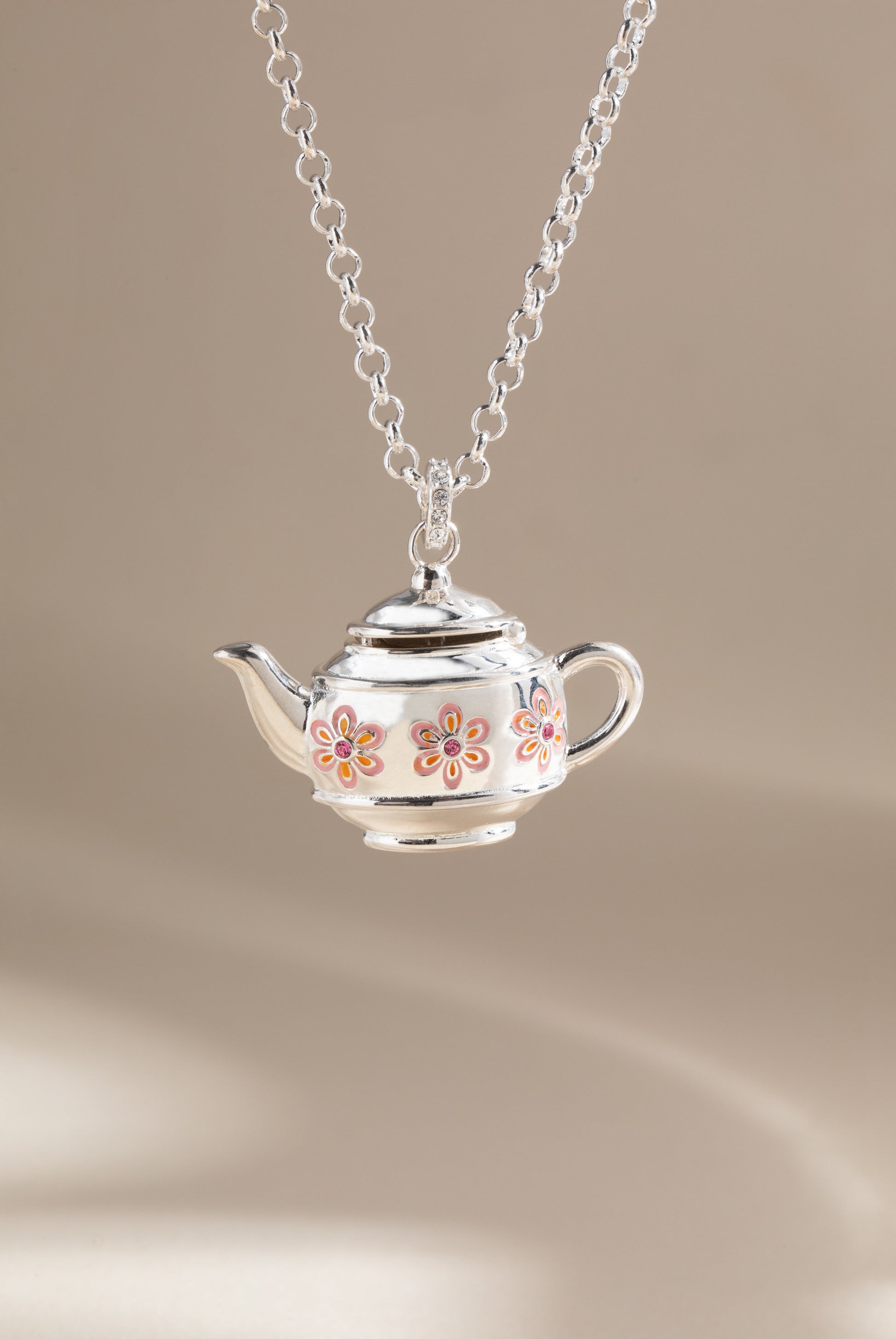 Floral Teapot Locket Pendant Necklace ALEX AND ANI