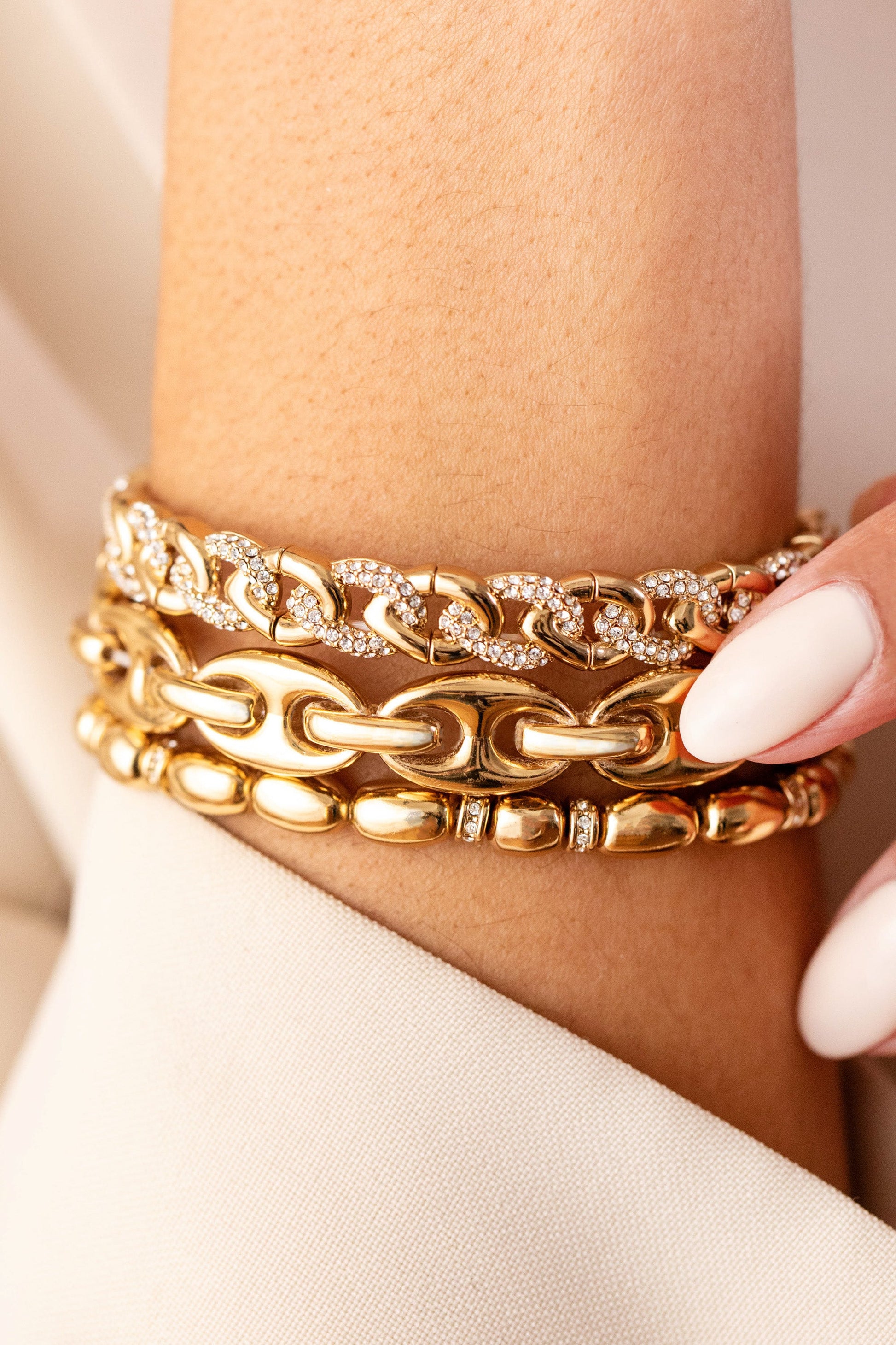 Pave Curb Chain Stretch Bracelet ALEX AND ANI