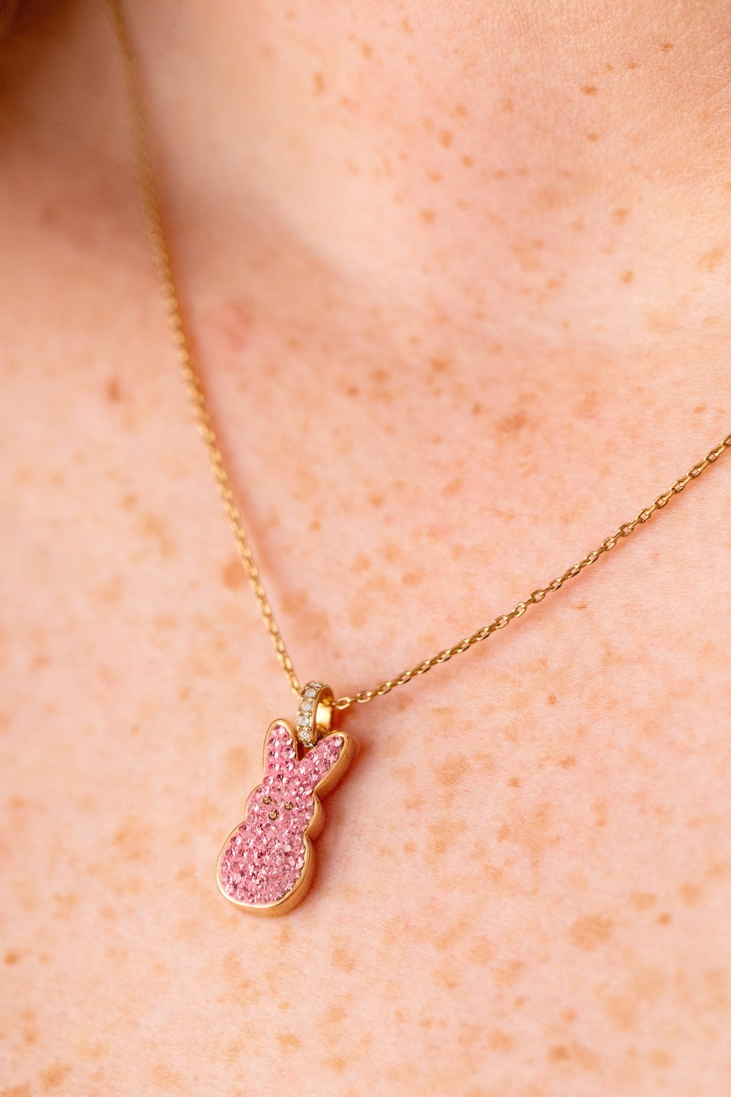 PEEPS® Pink Crystal Bunny Pendant Necklace ALEX AND ANI