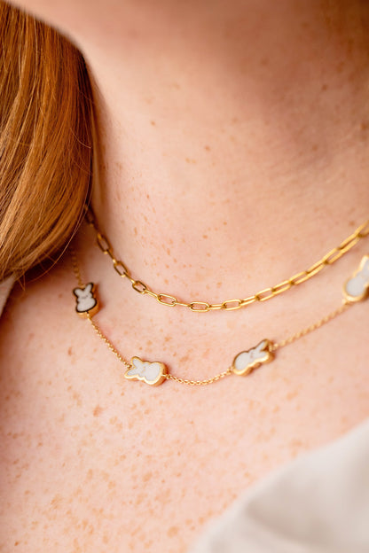 PEEPS® Pearlized Bunny Charm Necklace ALEX AND ANI