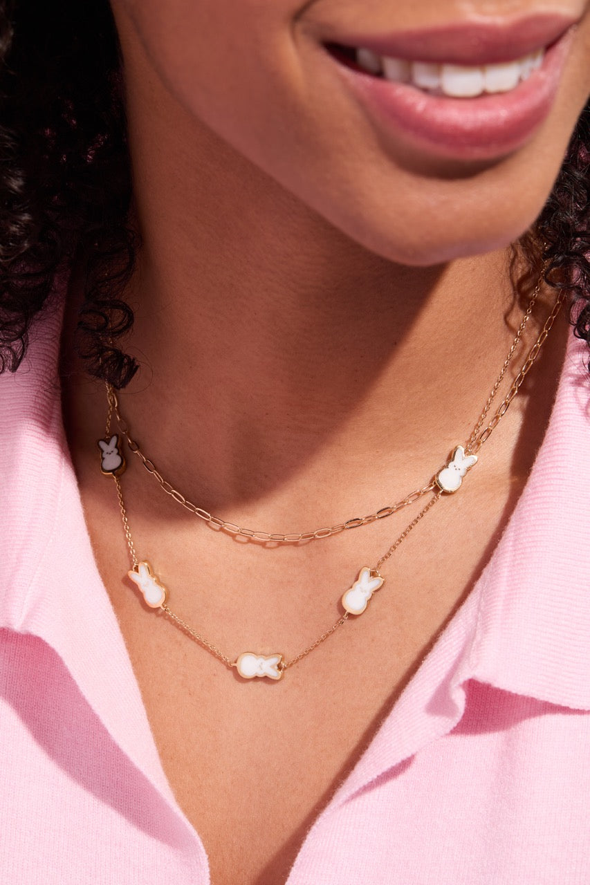 PEEPS® Pearlized Bunny Charm Necklace ALEX AND ANI