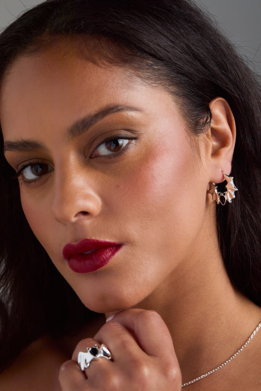 Crystal Bat Hoop Earrings ALEX AND ANI