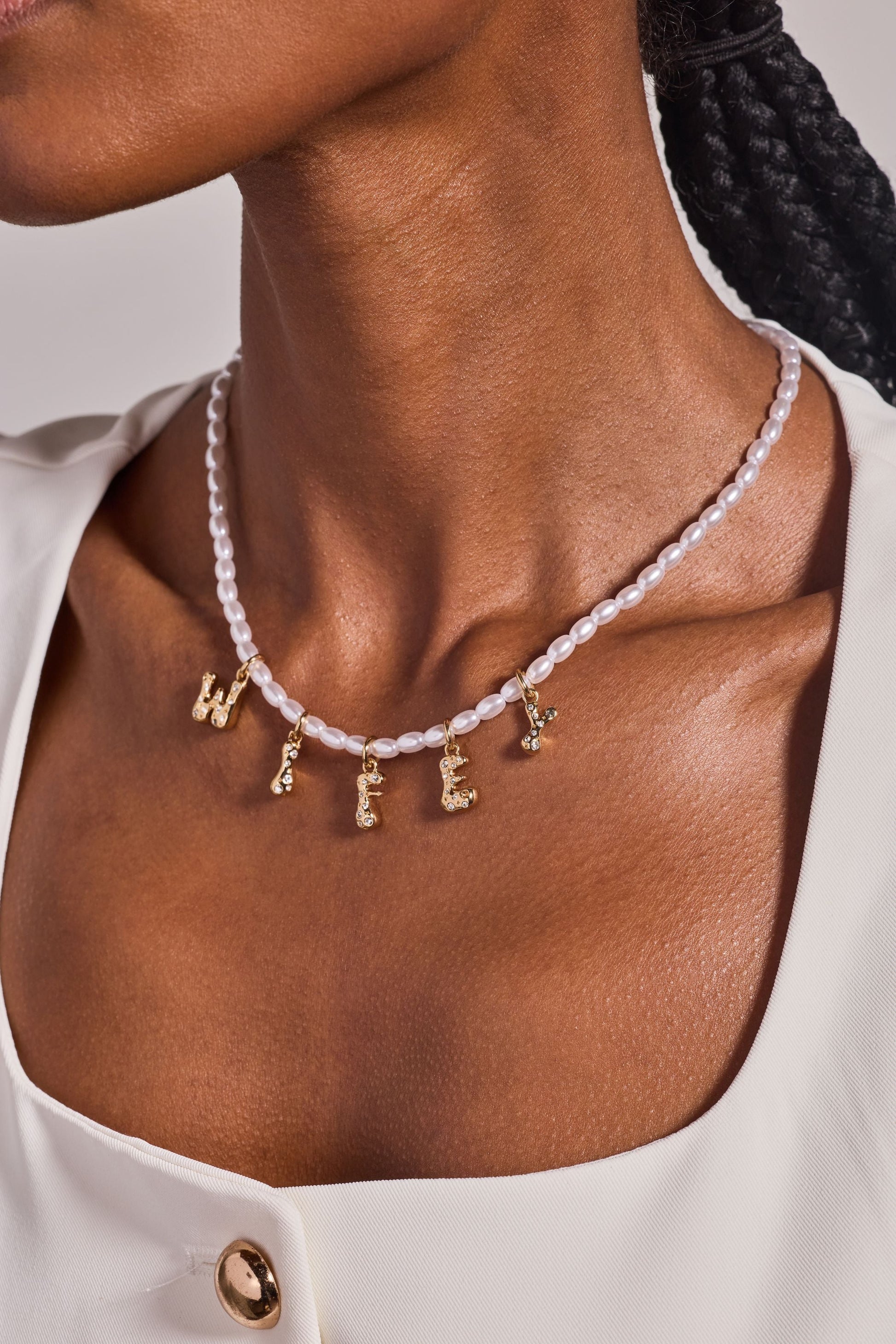 'Wifey' Bubble And Beaded Pearl Necklace ALEX AND ANI