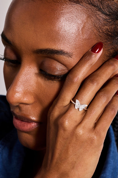 Glass Butterfly Statement Ring ALEX AND ANI