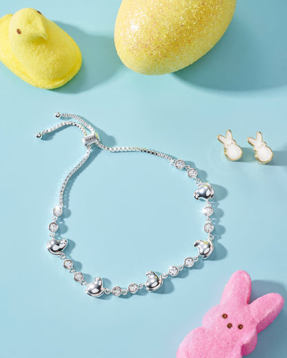 PEEPS® White Pearlized Bunny Studs ALEX AND ANI