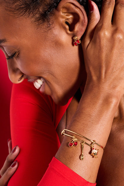 'My Cherry Amour' Ice-Cream Sundae Multi Charm Bangle ALEX AND ANI