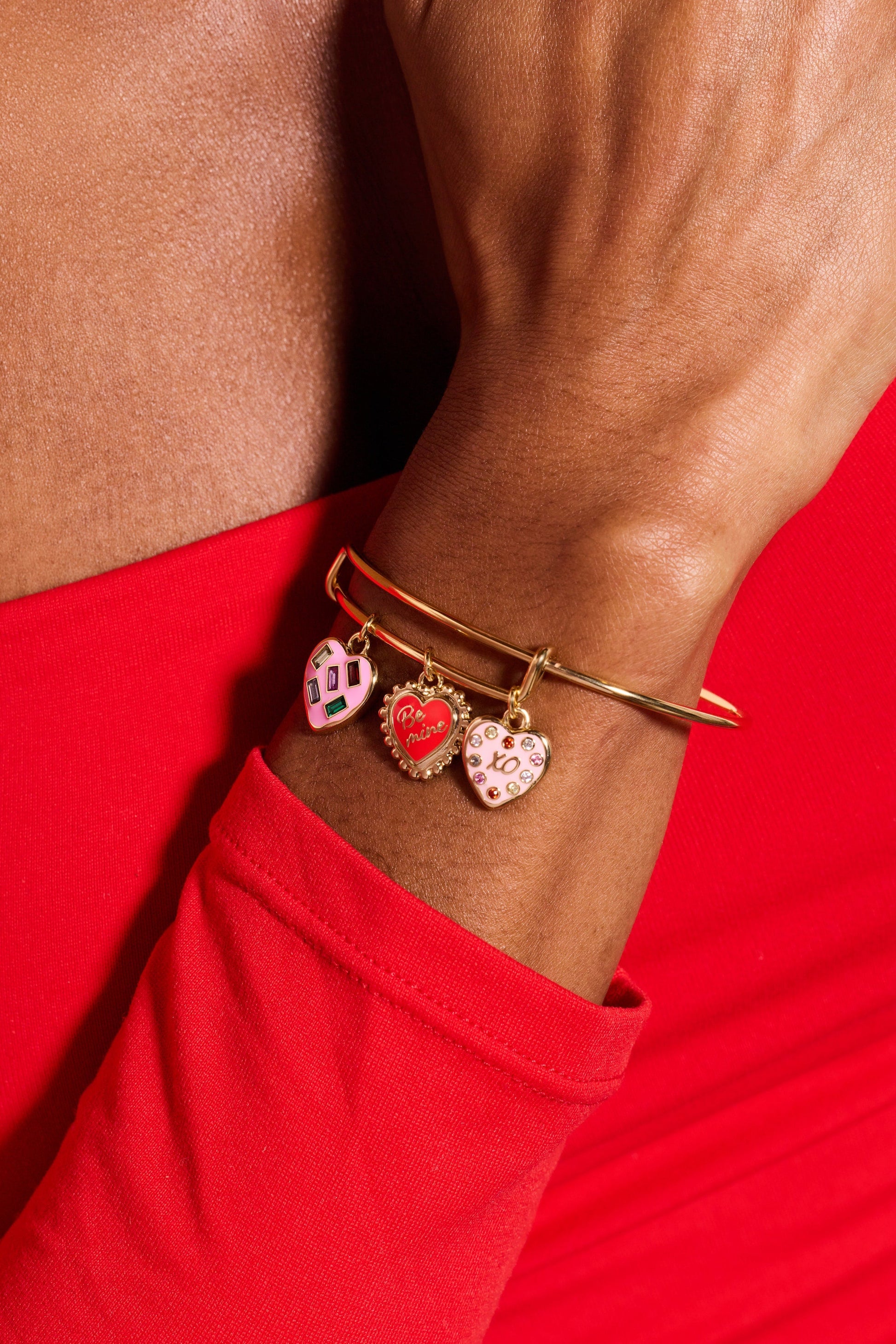Sweet Shop 'Be Mine' Heart Multi Charm Bangle ALEX AND ANI