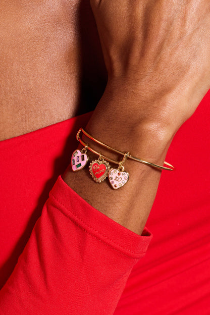Sweet Shop 'Be Mine' Heart Multi Charm Bangle ALEX AND ANI
