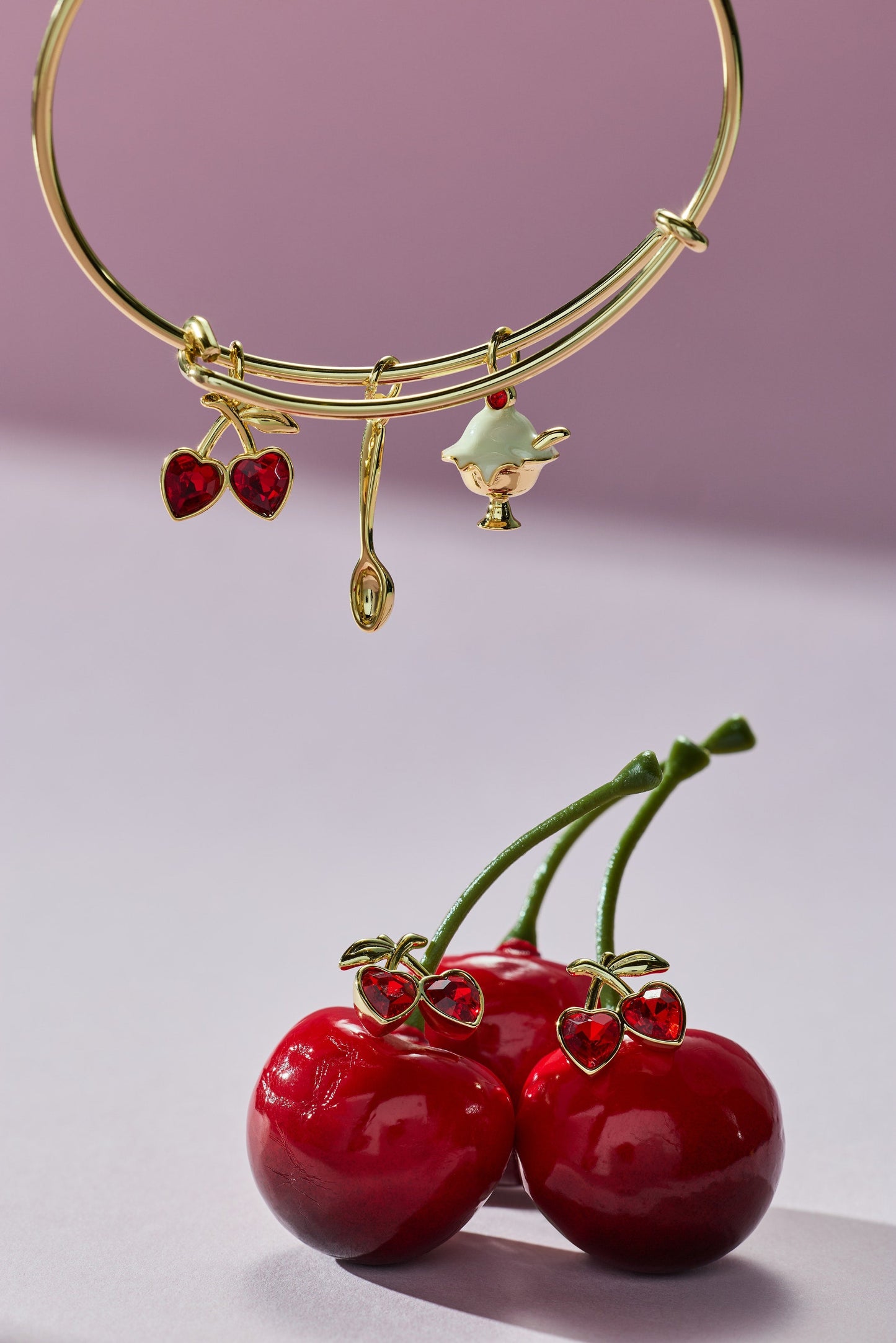 'My Cherry Amour' Ice-Cream Sundae Multi Charm Bangle ALEX AND ANI