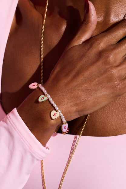 Sweethearts® ‘XOXO’ Heart Charm Beaded Pearl Bracelet ALEX AND ANI