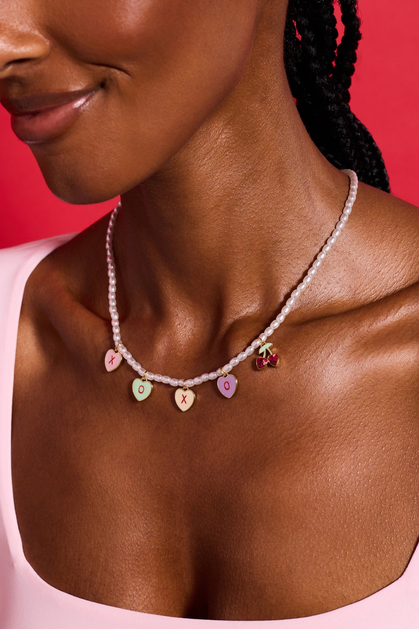Sweethearts® ‘XOXO’ Heart Charm Pearl Beaded Necklace ALEX AND ANI