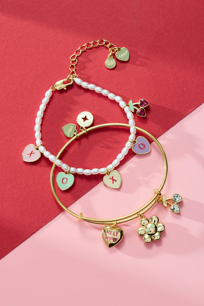 Sweethearts® ‘XOXO’ Heart Charm Beaded Pearl Bracelet ALEX AND ANI