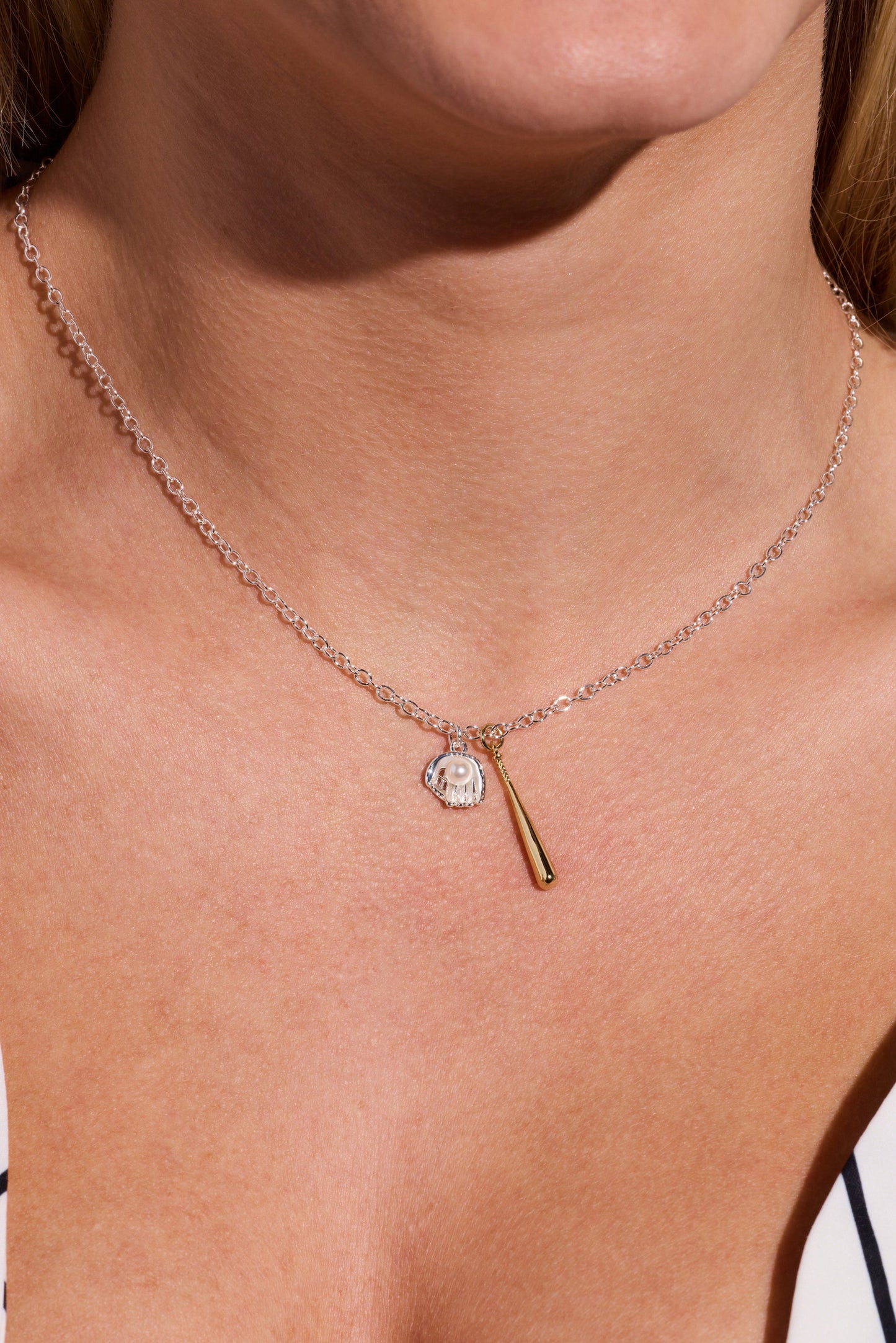 Baseball Duo Charm Pendant Necklace ALEX AND ANI