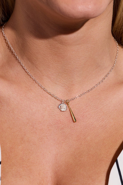 Baseball Duo Charm Pendant Necklace ALEX AND ANI