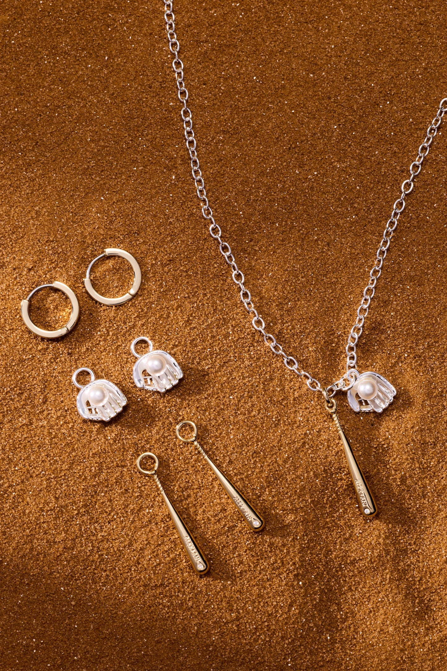 Baseball Duo Charm Pendant Necklace ALEX AND ANI