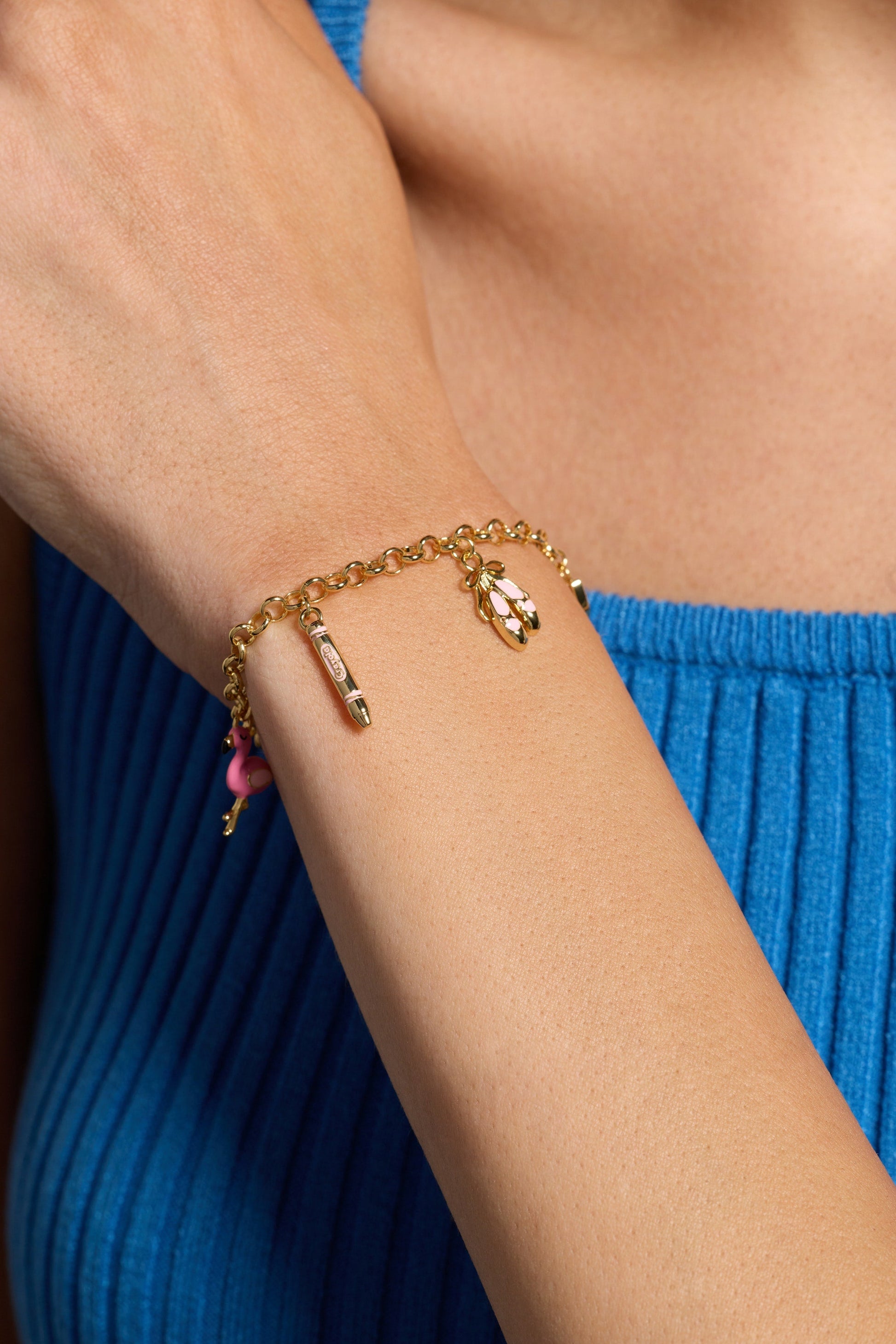 Crayola Fan Favorites Tickle Me Pink Charm Bracelet ALEX AND ANI
