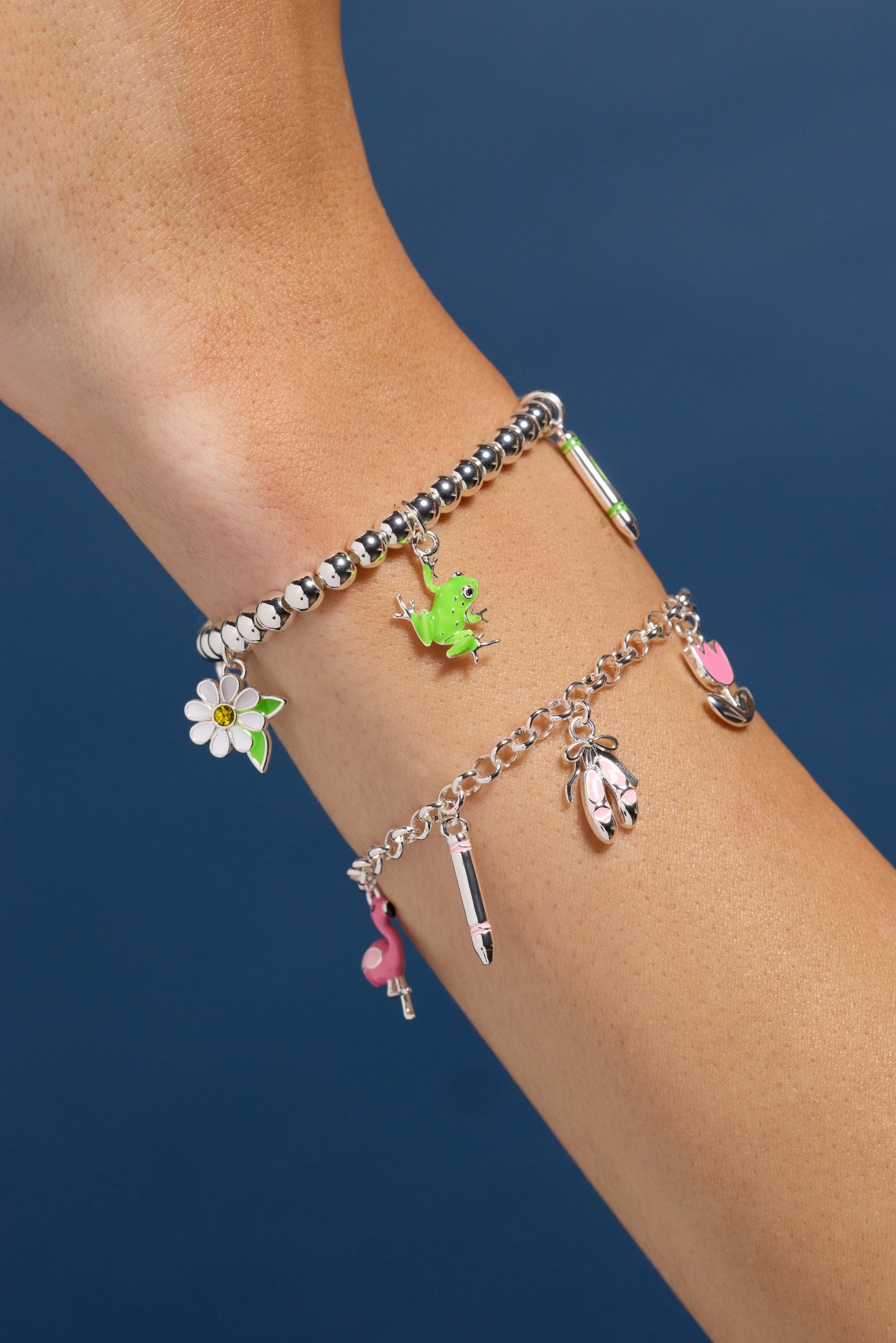 Crayola Fan Favorites Forest Green Charm Stretch Bracelet ALEX AND ANI