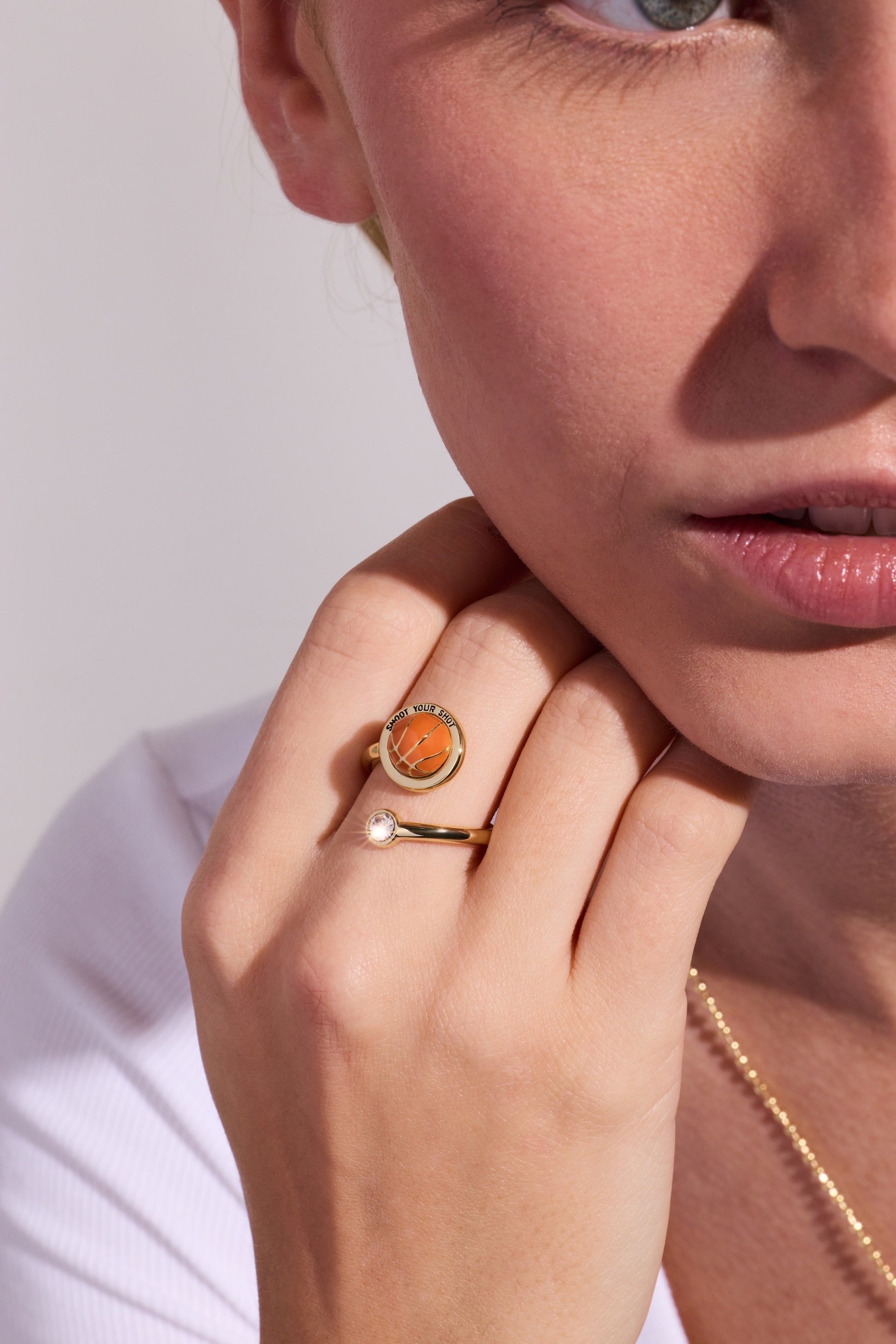 'Shoot Your Shot' Basketball Open Fidget Ring ALEX AND ANI