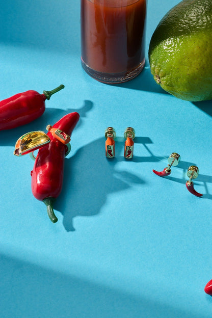 Taco Hot Sauce & Pepper Stud Set ALEX AND ANI