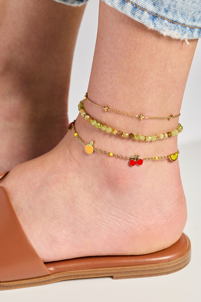 Green Ombre Semi-Precious Beaded Anklet ALEX AND ANI