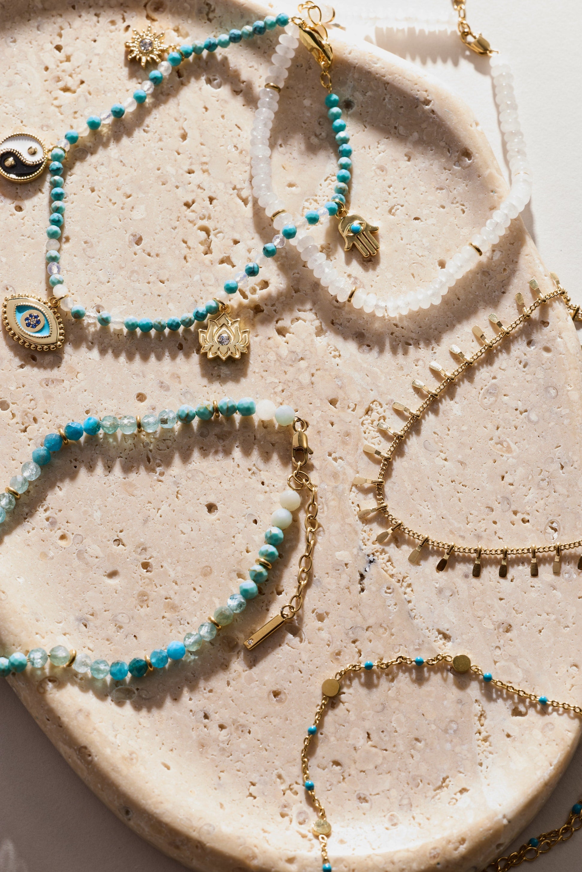 Turquoise Enameled Chain Coin Station Anklet ALEX AND ANI