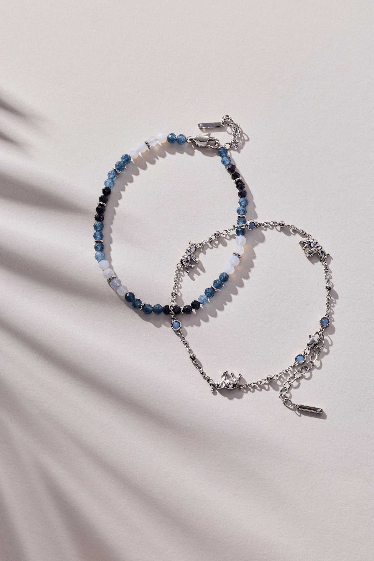 Blue Ombre Semi-Precious Beaded Anklet ALEX AND ANI