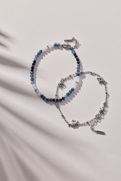 Blue Ombre Semi-Precious Beaded Anklet ALEX AND ANI