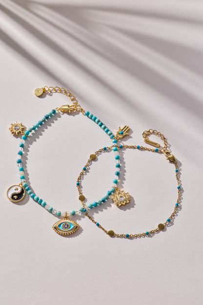 Healing Stone Charm Anklet ALEX AND ANI
