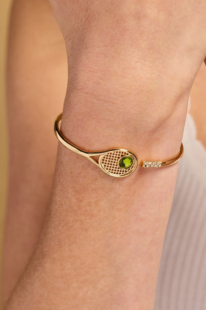 Tennis Racket 'You Are Serving' Hinge Cuff Bracelet ALEX AND ANI