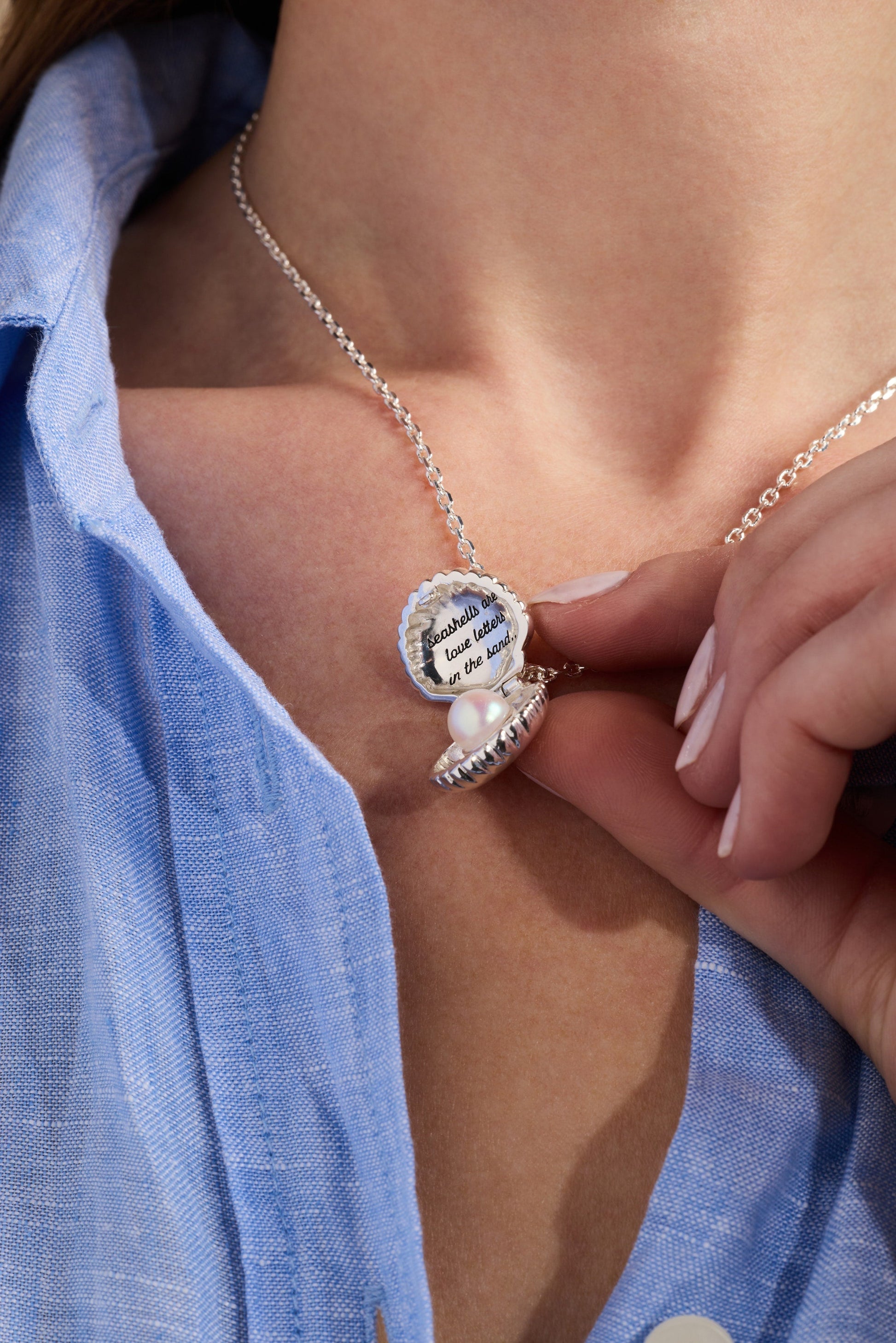 Salt + Sea 'Seashells Are Love Letters In The Sand' Seashell Locket Pendant ALEX AND ANI