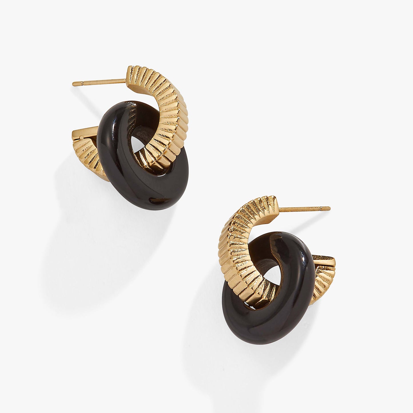 Black Onyx Textured Earrings ALEX AND ANI