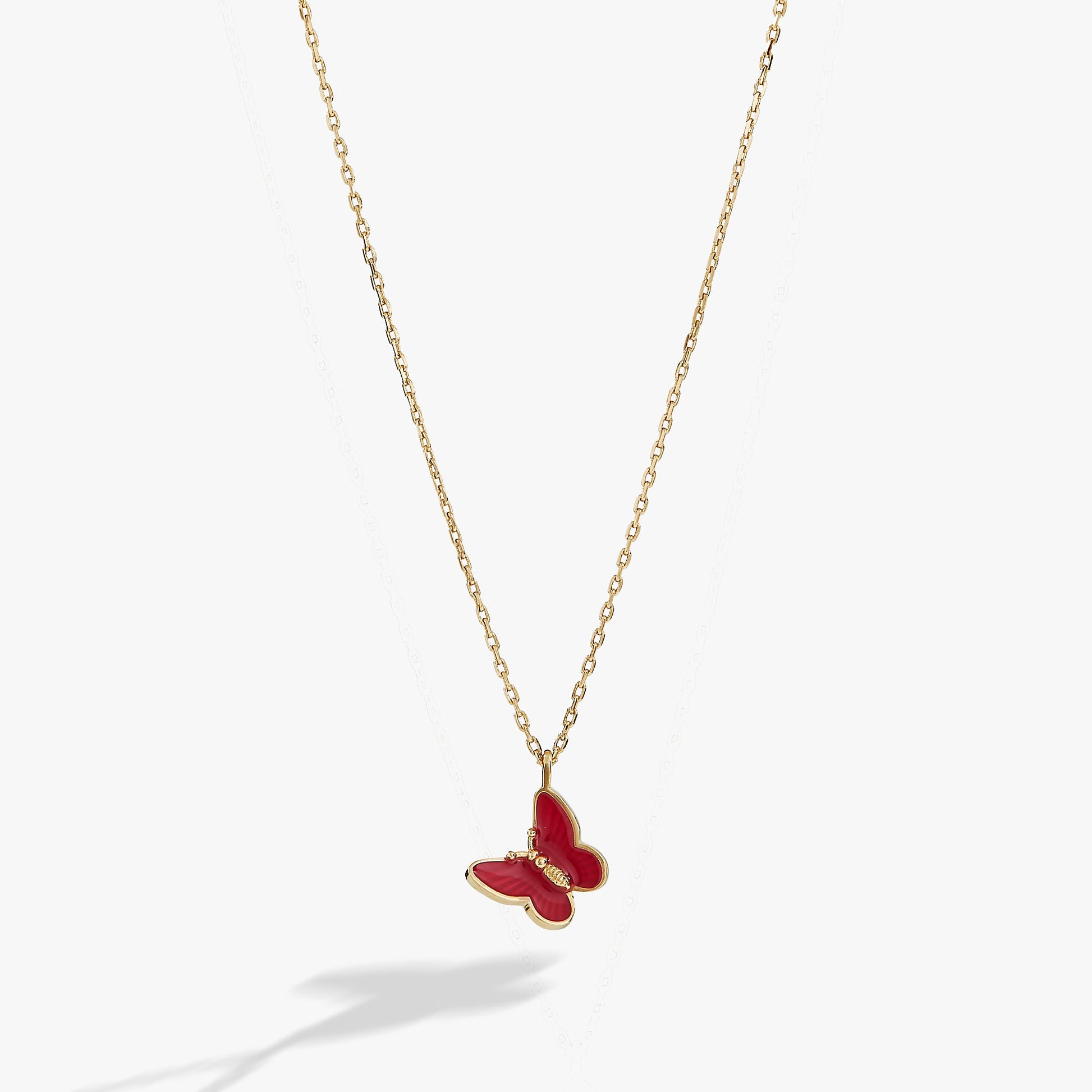 Pink Enamel Butterfly Necklace ALEX AND ANI