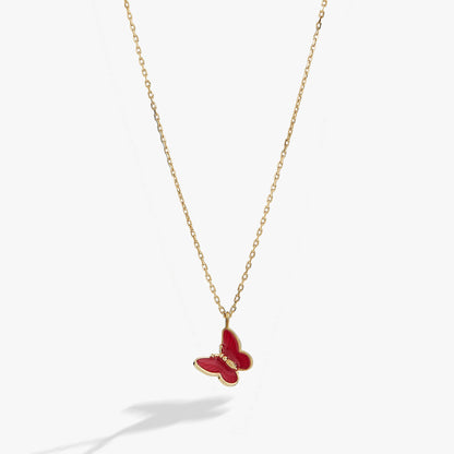 Pink Enamel Butterfly Necklace ALEX AND ANI