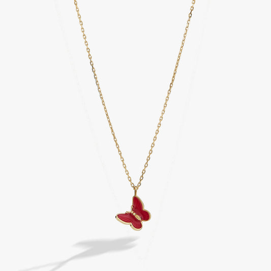 Pink Enamel Butterfly Necklace ALEX AND ANI