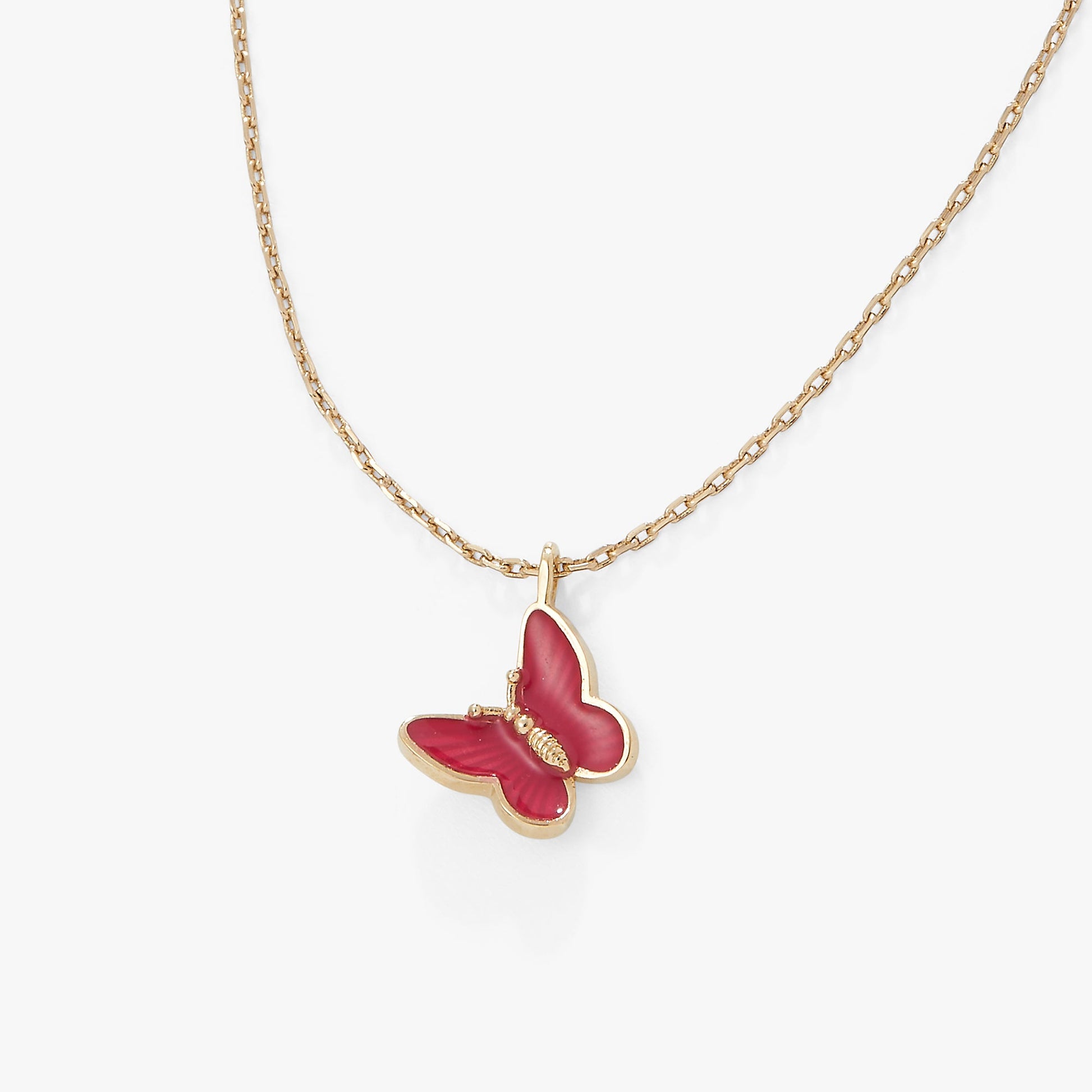 Pink Enamel Butterfly Necklace ALEX AND ANI