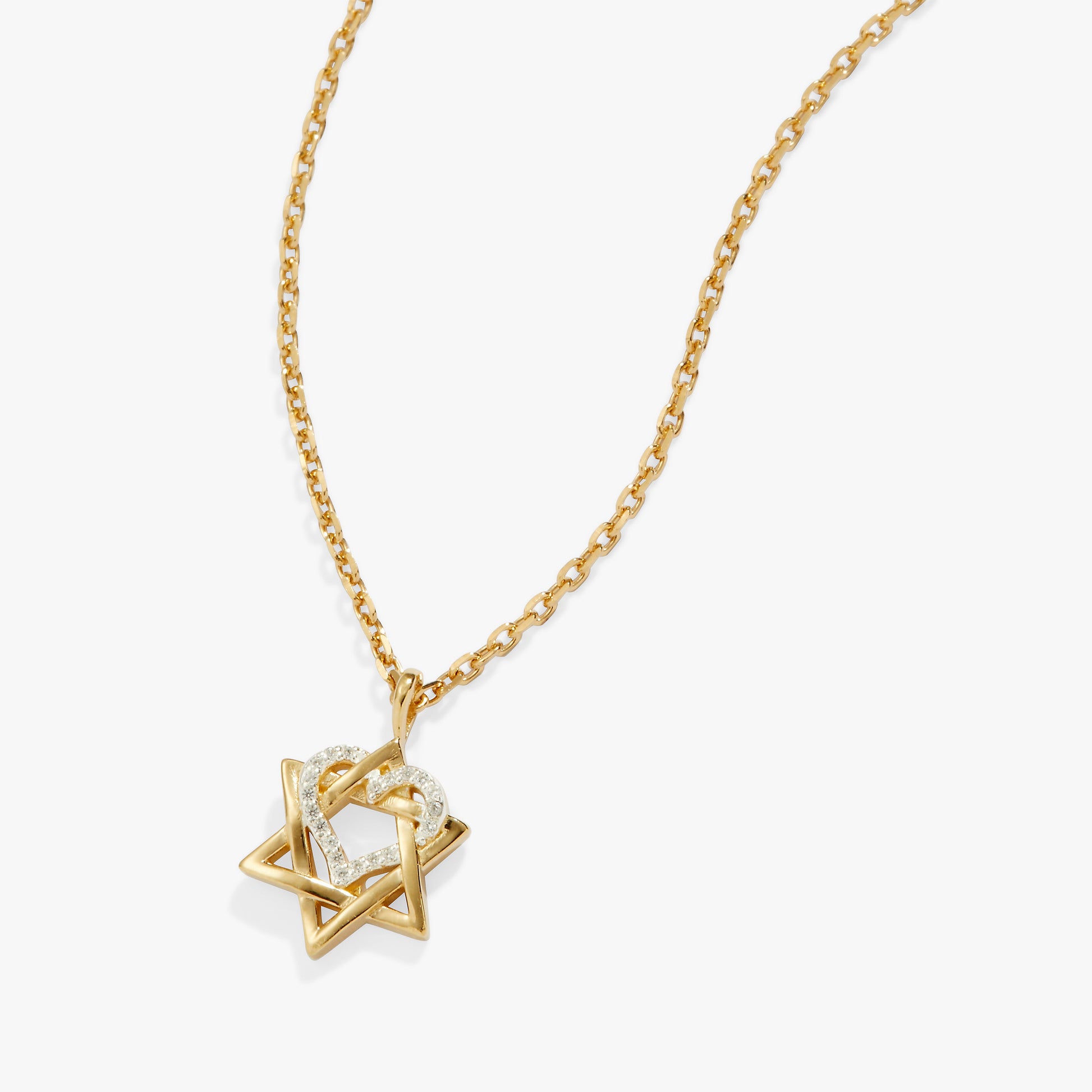 Star of David Heart Necklace, 14kt Gold Plated ALEX AND ANI