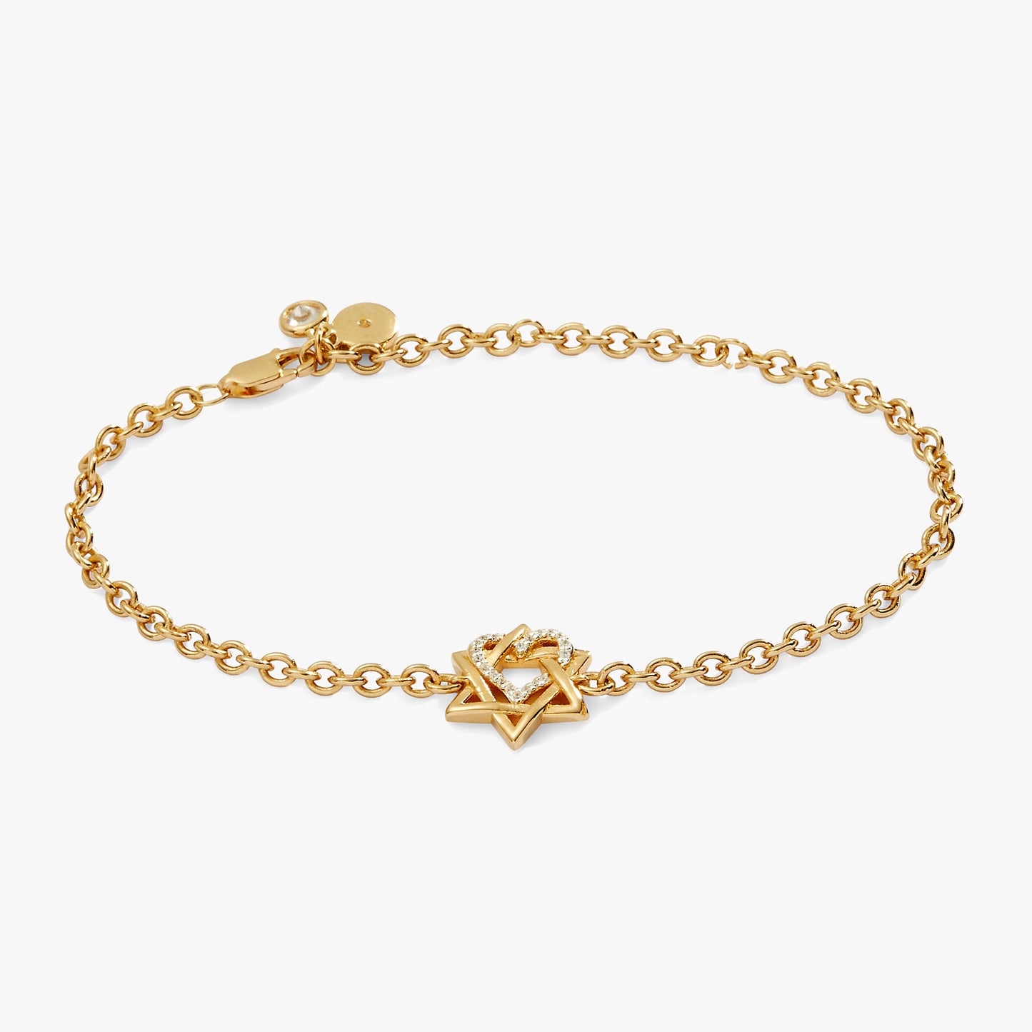 Star of David Heart Bracelet, 14kt Gold Plated ALEX AND ANI