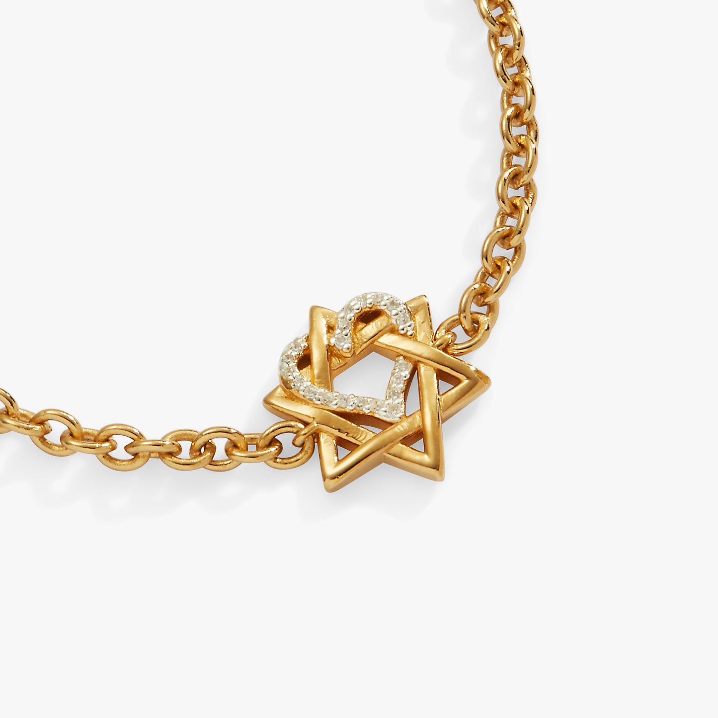 Star of David Heart Bracelet, 14kt Gold Plated ALEX AND ANI
