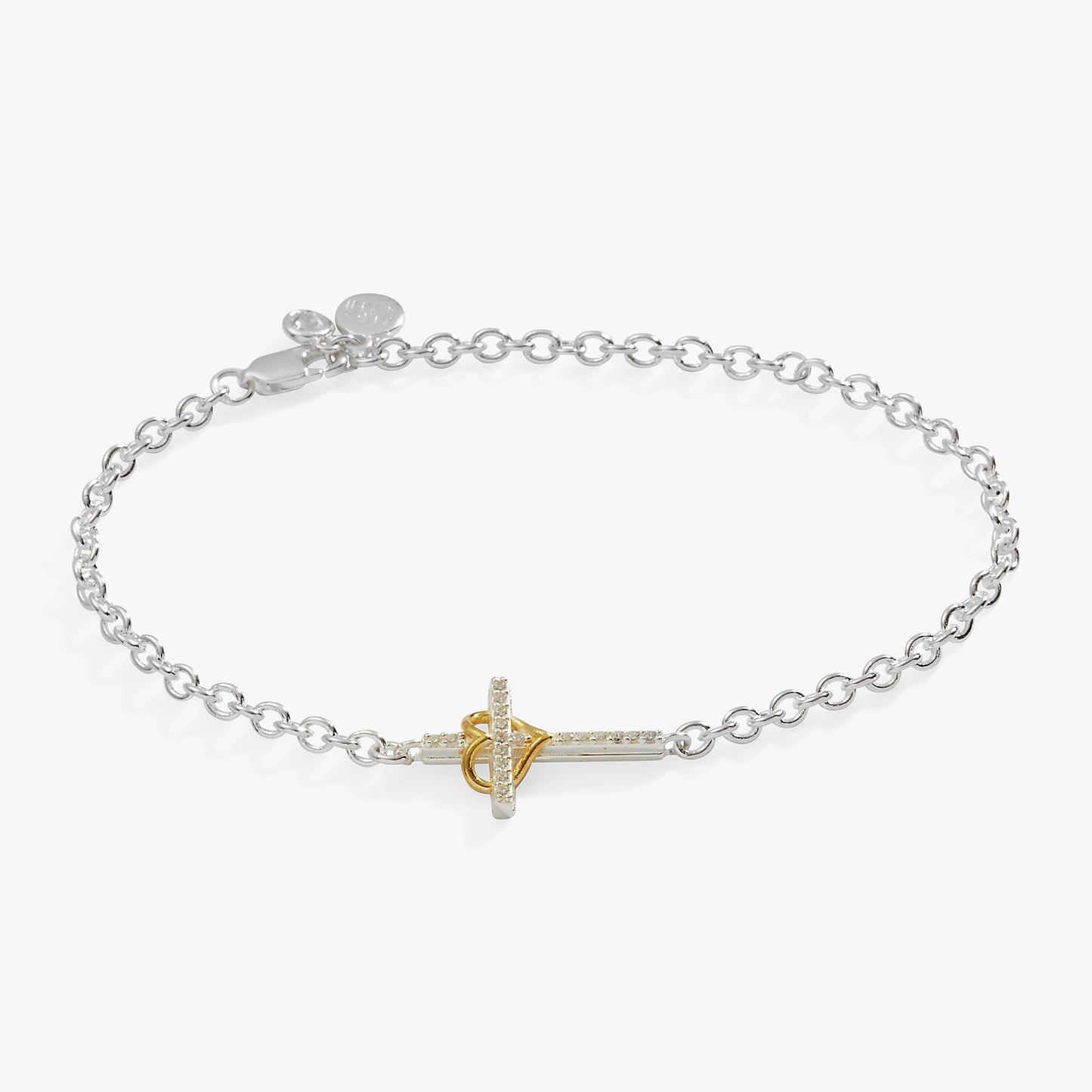 Cross And Heart Bracelet, Sterling Silver ALEX AND ANI