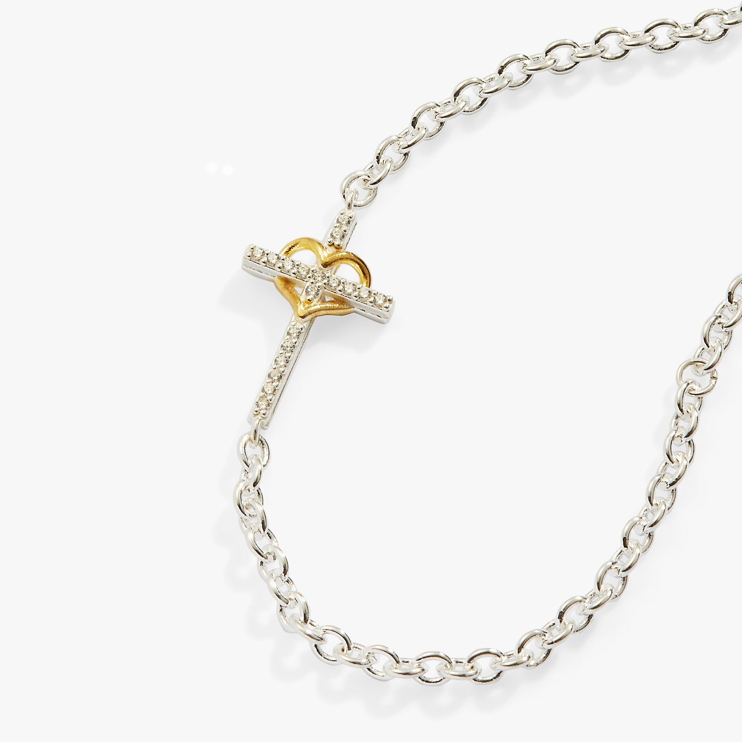 Cross And Heart Bracelet, Sterling Silver ALEX AND ANI