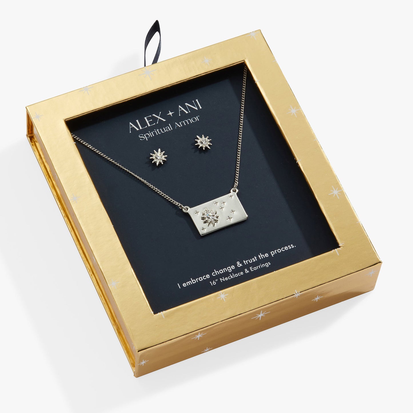 Starburst Charm Necklace and Stud Earring Gift Set ALEX AND ANI
