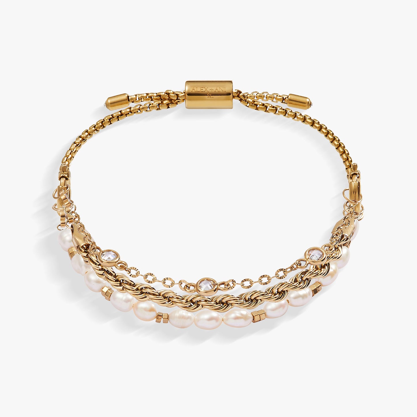 Crystal + Pearl Stranded™ Bracelet Set ALEX AND ANI